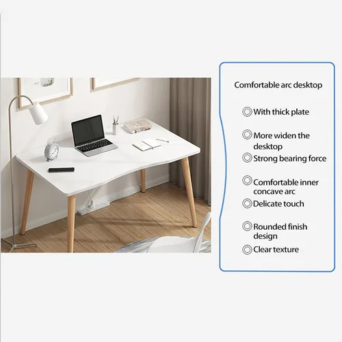 Miniatura 7 de Mesa de comedor rectangular moderna, madera maciza, tinte blanco, 27.56 x 15.75 x 28.74 pulgadas