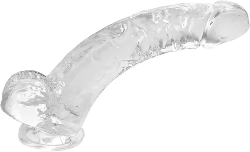 Miniatura 4 de Consolador grande de 9.6 pulgadas con copa de succión, eje curvado y bola para jugar con manos libres, material seguro para el cuerpo, juguetes