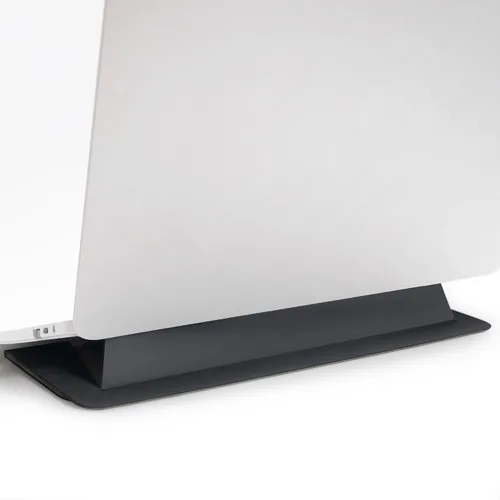 Miniatura 11 de SenseAGE Soporte para computadora portátil para escritorio, oficina, soporte ergonómico para portátil, soporte plano de viaje plegable y portátil