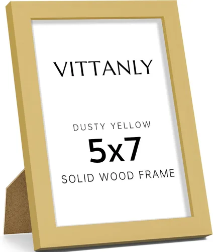 Miniatura 92 de Vittanly - Marco de fotos de 4 x 6 pulgadas de madera maciza con plexiglás, incluye paspartú de 3,5 x 5, para colgar en la pared o poner sobre una