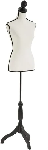 Torso de Maniquí Forma de Vestido Maniquí Femenino de Altura Ajustable Modelo de Exhibición Torso Corporal Soporte de Trípode Formas de Ropa (Crema,