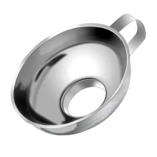 Miniatura 11 de Embudo de metal de acero inoxidable, juego de 3 embudos de tamaño grande, mediano y pequeño, embudos de cocina de grado alimenticio en miniatura