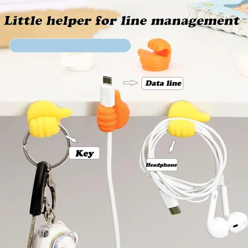 Miniatura 3 de 16 Piezas Ganchos de Pared de Pulgar de Silicona Creativos - Clip de Cable Adhesivo Multifunción, Clips Organizadores de Cable de Pulgar
