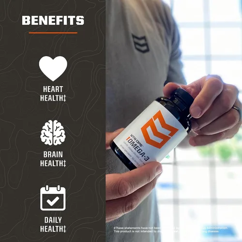 Miniatura 3 de MTN OPS Cápsulas blandas de aceite de pescado Omega-3 – 1200 mg de ácidos grasos Omega-3 con 600 mg de EPA + 400 mg de DHA – Apoyo para la salud