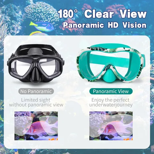 Miniatura 5 de Gafas de natación para niños, antifugas, máscara de Snork con cubierta de nariz y correa de tela elástica, gafas de natación con protección UV