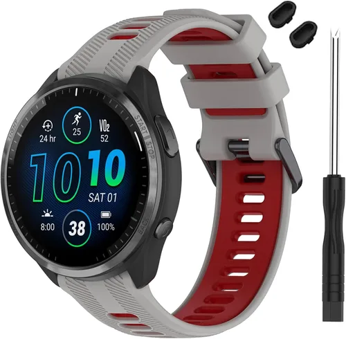 Miniatura 19 de Correa compatible con reloj Garmin Forerunner 965 – Correa de repuesto de silicona suave para reloj inteligente 965 para mujeres y hombres