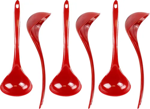 Reston Lloyd Cucharón de melamina para sopa de cocina, utensilio de alta calidad con mango ergonómico resistente al calor, plástico duradero sin Rojo