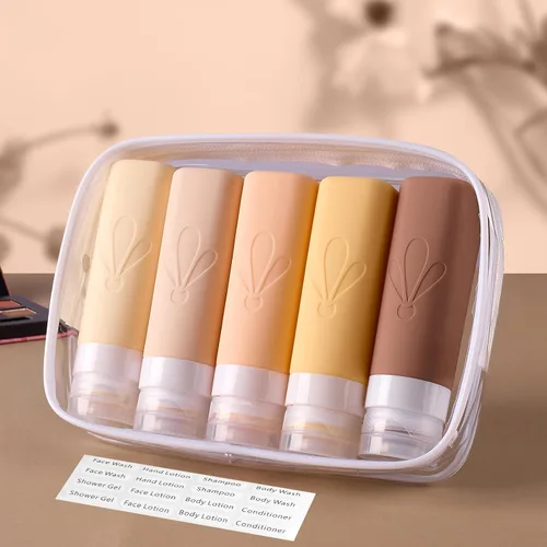 Miniatura 5 de INSFIT Botellas de viaje para artículos de tocador, artículos de aseo de tamaño de viaje de 3 onzas aprobadas por la TSA, sin BPA, tubos de silicona