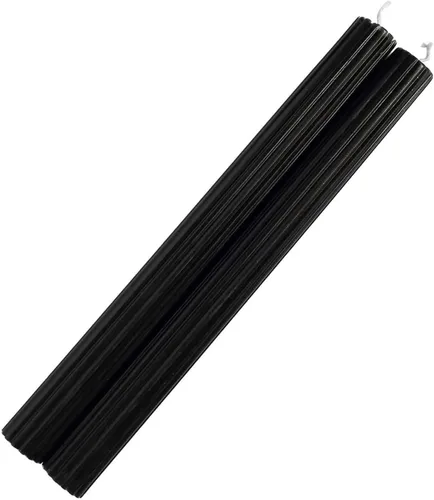 Miniatura 7 de Efavormart Paquete de 5 Velas cónicas negras premium sin aroma de 9" con mecha acanalada, velas altas de cera para cena Negro
