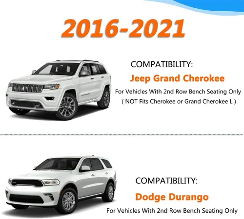 Miniatura 7 de Apto para Jeep Grand Cherokee/Dodge Durango 2016 2017 2018 2019 2020 2021 Alfombrillas para Automóvil Especiales para Todo Clima Incluye 1ª y 2ª