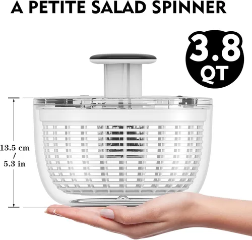 Miniatura 3 de Ourokhome Centrifugadora de Ensalada Secadora de Lechuga, Secadora de Vegetales Grande de Presión Fácil con Una Mano, Mezcladora de Ensalada