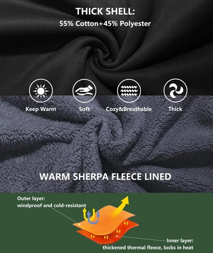 Miniatura 62 de GEEK LIGHTING Sudadera con capucha y cremallera para hombre, forro polar, chaqueta gruesa con capucha para invierno, cálida sudadera atlética
