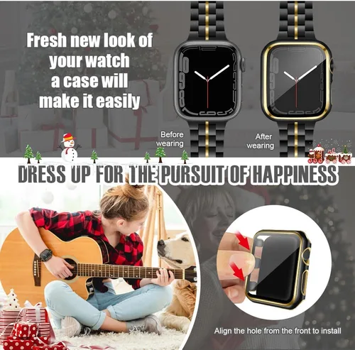 Miniatura 6 de top4cus Carcasa de 38mm compatible con Apple Watch, con protector de pantalla de vidrio templado incorporado, cubierta de PC para iWatch Series