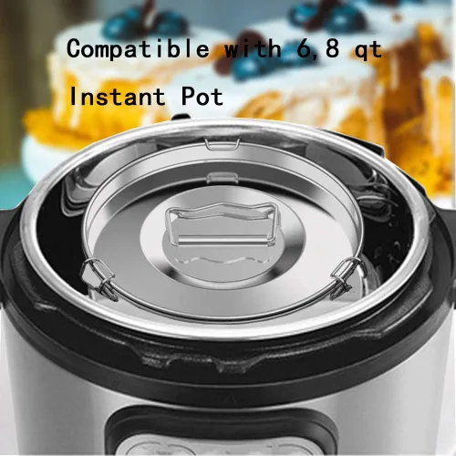 Miniatura 3 de Molde de flan con tapa, sartén de acero inoxidable para olla instantánea de 6 cuartos (3 cuartos de galón, 8 cuartos de galón disponibles) - Flanera