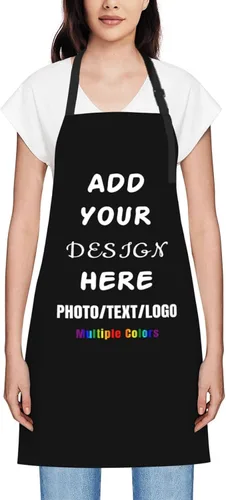Delantales personalizados para hombre, añade tu texto, foto, logotipo, delantal personalizado, multicolor, divertido delantal de cocina