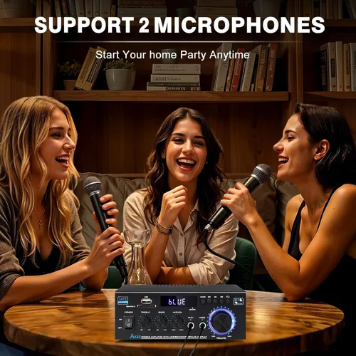 Miniatura 8 de AK45 - Amplificador de audio estéreo para el hogar con Bluetooth, 300 W, amplificador de potencia de 2.0 canales para sistema estéreo doméstico