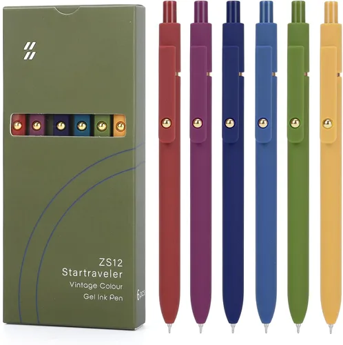 Miniatura 11 de FIOVER 12 unidades de bolígrafos de gel, bolígrafo de escritura suave de punta media de 0.7 mm, tinta de gel negra para diario, suministros