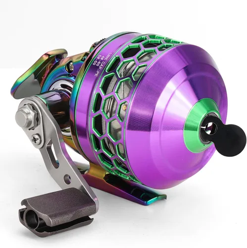 Miniatura 8 de Sougayilang Spincast - Carrete de pesca, relación de engranajes de alta velocidad 3.9:1, diseño de cebo de botón sin problemas y mango reversible
