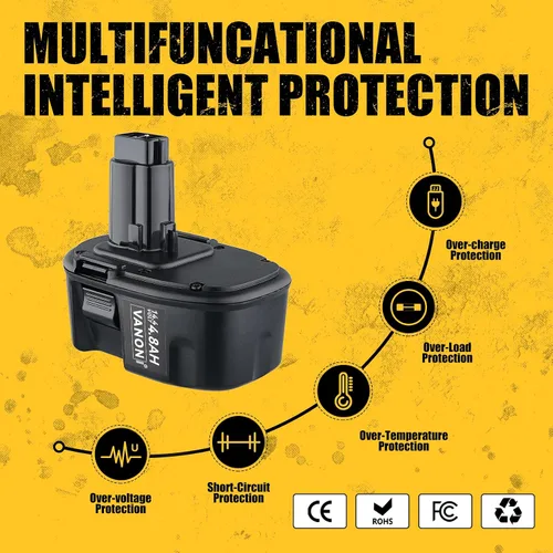 Miniatura 6 de VANON DC9091 4.8Ah Ni-MH Reemplazo para batería Dewalt 14.4V compatible con Dewalt Battery XRP DC9091 DW9091 DW9094 DE9091 DE9092 DE9038 y 14.4V