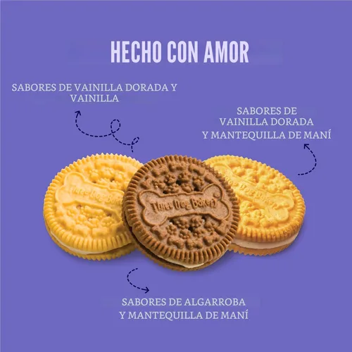 Miniatura 4 de Three Dog Bakery Lick'n Crunch Sandwich Cookies Premium, golosinas para perros sin sabores artificiales, algarrobo/mantequilla de maní