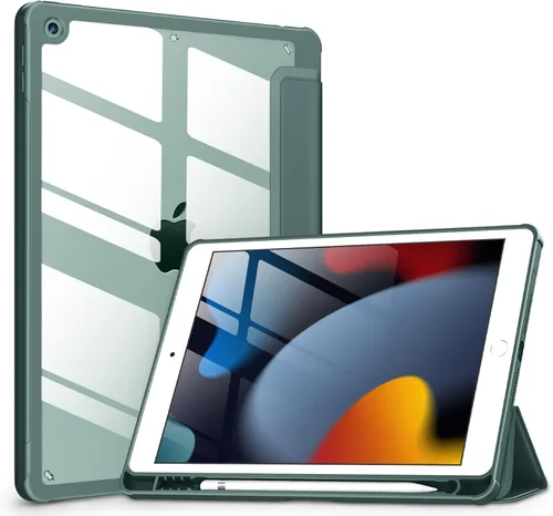 Miniatura 23 de VIKESI - Funda para iPad de 9ª / 8ª / 7ª generación de 10.2 pulgadas (lanzada en 2021/2020/2019), parte trasera transparente, cubierta de marco