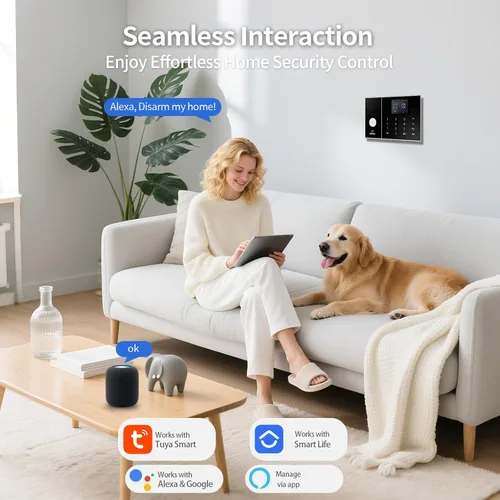 Miniatura 8 de NUNET Sistema de seguridad inteligente inalámbrico para el hogar, kit de alarma de 15 piezas (sensores de movimiento, sirena, control remoto)