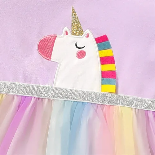 Miniatura 4 de PATPAT Infant Baby Girl Dresses Short Sleeve Tutu Dress Tulle Dress Flower Girl Party Birthday Princess Dresses