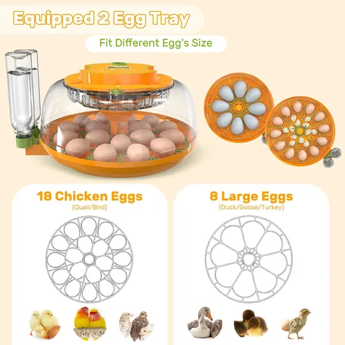 Miniatura 7 de 18 incubadoras de huevos para incubar huevos, incubadora de huevos con giro automático y control de humedad, reposición automática de agua, 2