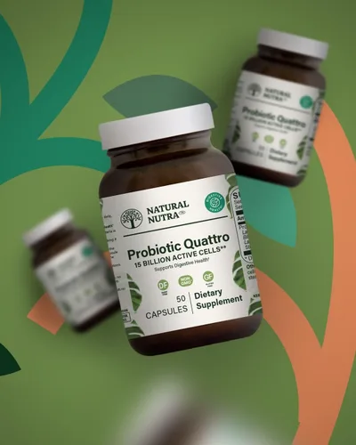 Miniatura 4 de Natural Nutra Suplemento probiótico Quattro para hombres y mujeres, mejora tu función digestiva, mejora tu salud, 50 cápsulas