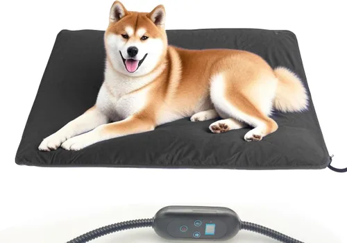 Almohadilla térmica grande para mascotas para gatos y perros, 24 x 36 pulgadas, 6 niveles de calor, temporizador de apagado automático, impermeable,