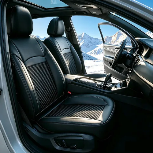 DISUTOGO Fundas de asiento de coche para Nissan Frontier 2009-2024 2025 2026: juego completo de fundas de asiento de cuero, protector de cojín de