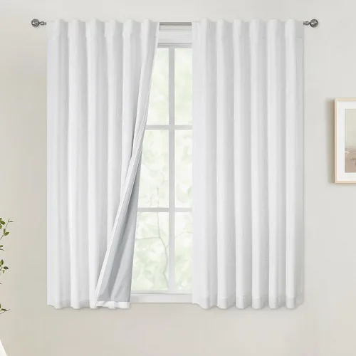 Miniatura 31 de Vision Home Cortinas opacas de color azul cambray de 63 pulgadas para dormitorio, aislamiento térmico, oscurecimiento de la habitación, juego
