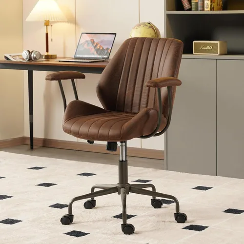 Silla de escritorio para oficina en casa, respaldo alto, ruedas de goma, ergonómicas para computadora, con soporte lumbar, silla giratoria de altura