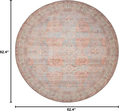 Miniatura 100 de GLN Rugs Traditional Collection - Alfombra de felpilla lavable a máquina, tradicional lavable, antideslizante, alfombra de felpilla de pelo corto
