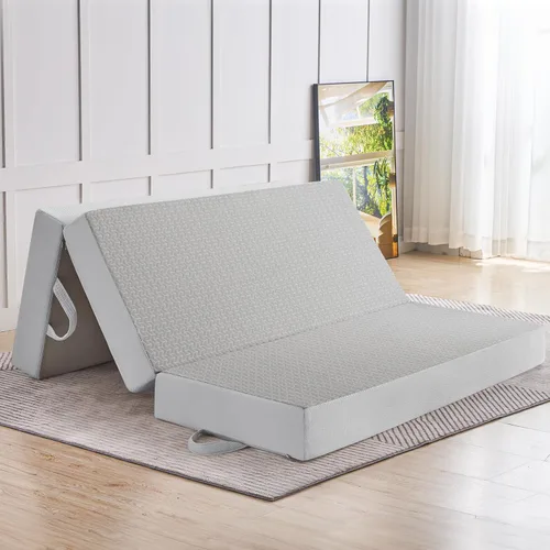 Miniatura 21 de Colchón Plegable Tamaño Individual, Espuma Viscoelástica de 6 Pulgadas Tri Portátil Trifold Colchón Topper Individual con Funda Transpirable
