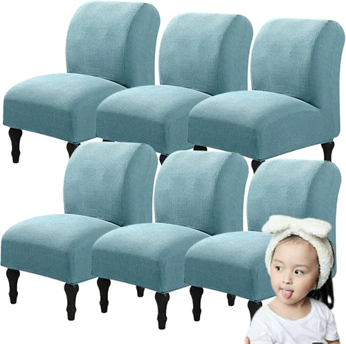 Miniatura 20 de Fundas elásticas para silla sin brazos, extraíbles y lavables, de elastano jacquard sin reposabrazos, protector de muebles para sala de estar, Verde