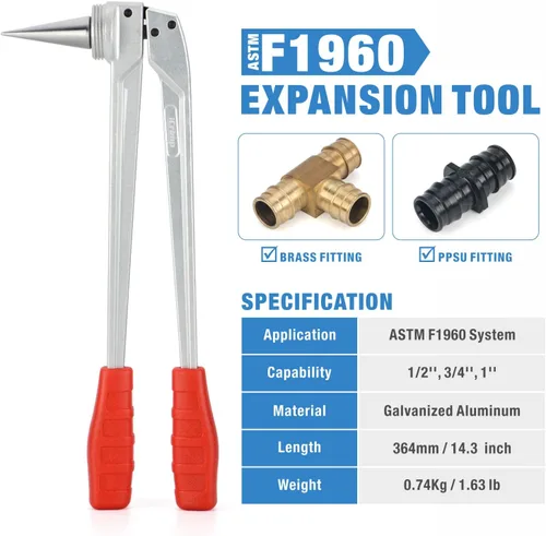 Miniatura 3 de iCrimp PEX - Herramienta expansora con cabezales de expansión de 1/2", 3/4", 1" para manguitos de expansión Uponor ProPex, cumple con la norma ASTM