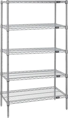 Miniatura 53 de Quantum Storage Systems WR74-1824BK Kit de inicio para estantería de alambre de 4 niveles de altura de 74 pulgadas, acabado negro, 18 pulgadas