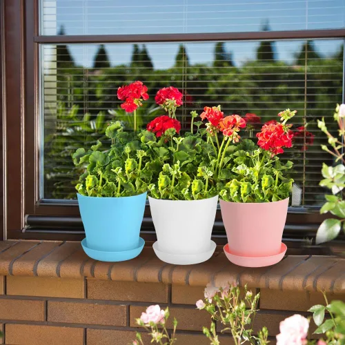 Miniatura 5 de OALCQ Macetas de 5 Pulgadas 24 Piezas, Macetas de Flores para Plantas de Interior, Macetas para Suculentas, Macetas Pequeñas con Drenaje, Macetas
