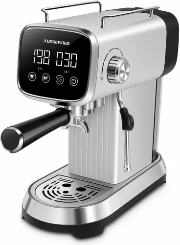 Máquinas de café expreso de 20 barras con pantalla táctil LED, temperatura ajustable (185 ~ 203 °F) Temporización (25 ~ 60 s), cafetera compacta de