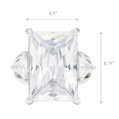 Miniatura 3 de Lavencious Anillos grandes y radiantes con piedras CZ elásticas para mujer, talla 7-9