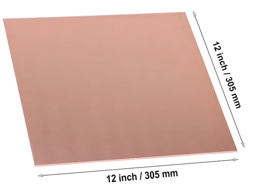 Miniatura 3 de 1 lámina de cobre puro, 12 x 12 pulgadas, calibre 24 (0.020 in) de grosor, sin arañazos, película protectora en ambos lados