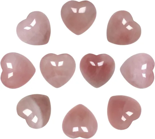 10 piezas de corazones de cristal natural de 1 pulgada tallados a granel, piedras preciosas pulidas para preocupaciones en el bolsillo de la palma,
