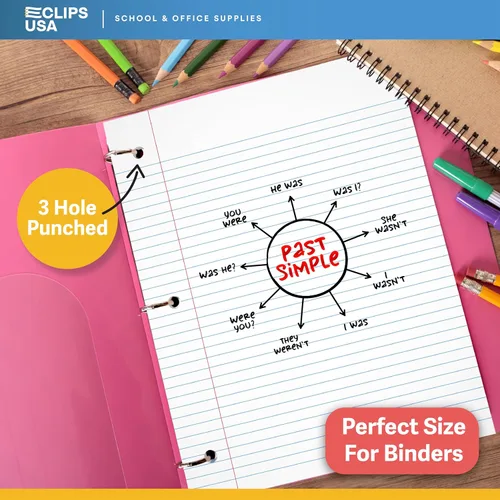 Miniatura 5 de Cuaderno de hojas sueltas con rayas universitarias, papel rayado universitario de 10.5 x 8 pulgadas, 300 hojas, 100 hojas por paquete, 2.12 oz/m²