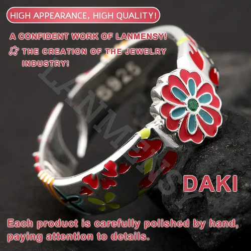Miniatura 3 de LANMENSY Demon Slayer Anillos de anime Joyería original de plata de ley 925 "All24 estilos" nuevo Tamaño ajustable Kimetsu No Yaiba Cosplay Moda