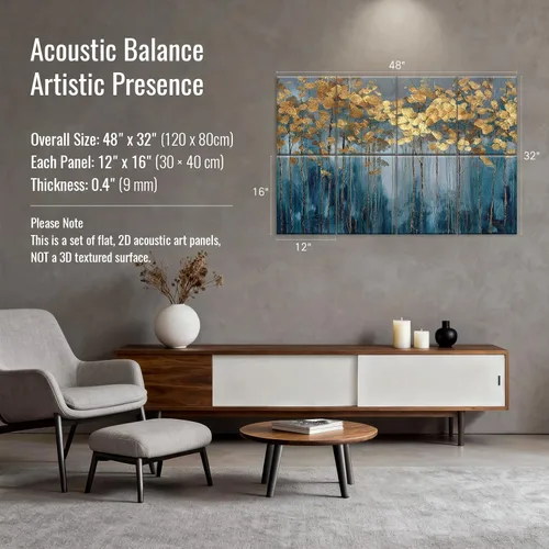 Miniatura 2 de Paquete de 8 paneles acústicos artísticos, paneles decorativos de pared, paneles autoadhesivos de absorción de sonido de 47.2 x 31.4 pulgadas