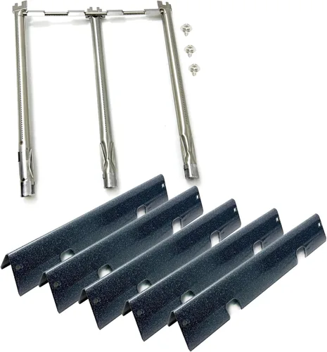 Miniatura 9 de Kit DG271 - Barras aromatizantes de acero porcelánico 7635 de 15.3 pulgadas y tubos de quemador de parrilla de acero inoxidable 69785 para Weber
