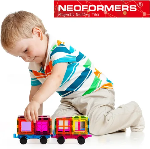 Miniatura 4 de Juego de azulejos magnéticos para automóvil, camión de juguete con imanes más fuertes, autos educativos con enganche reforzado y cama larga