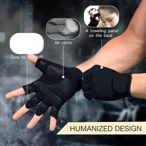Miniatura 5 de Guantes de entrenamiento para mujer, guantes de levantamiento de pesas sin dedos, guantes de ejercicio para entrenamiento, fitness, ciclismo