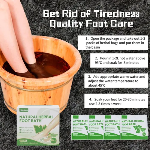 Miniatura 7 de Remojo natural para pies de artemisa/ajenjo, bolsa de baño de pies de jengibre linfático, spa de pies antihinchazón que promueve el metabolismo
